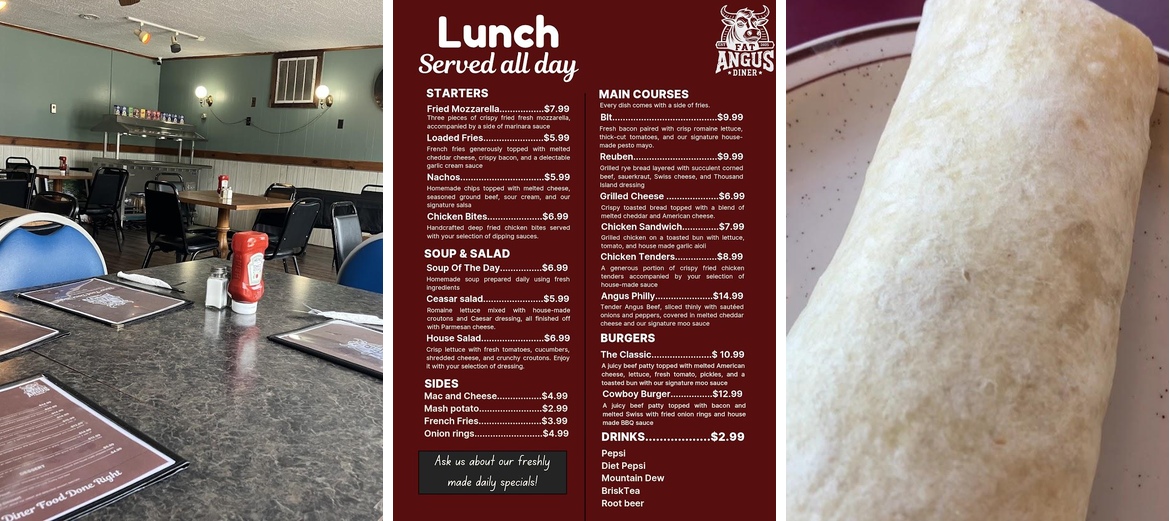 Fat Angus Diner Menu
