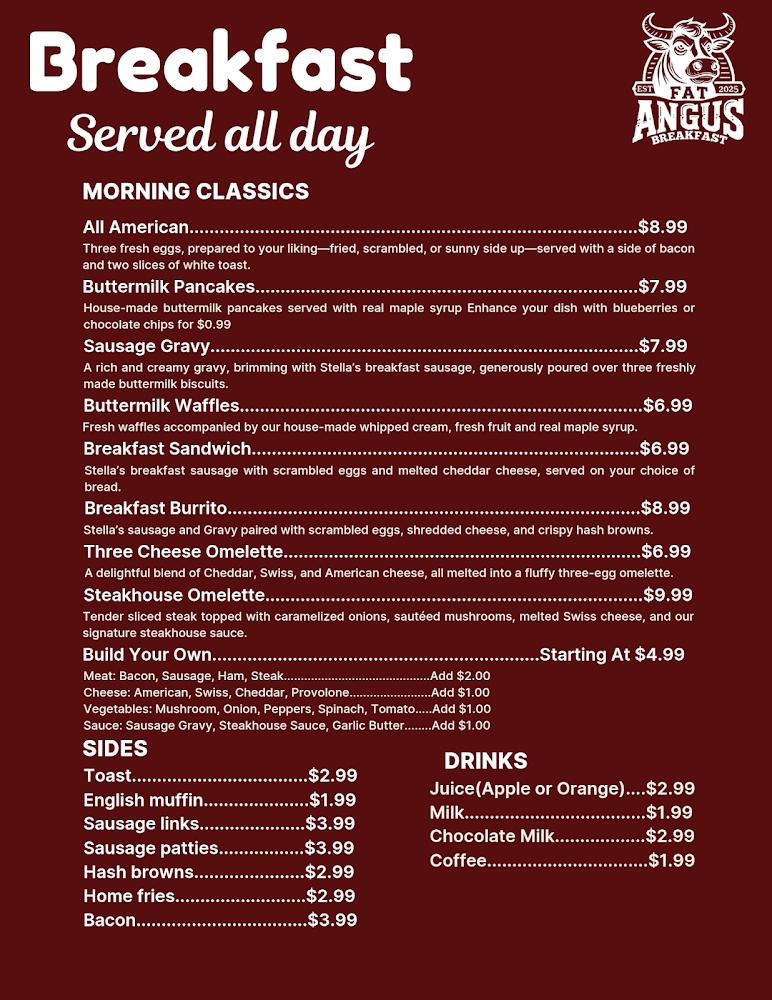 Fat Angus Diner Menu image 2